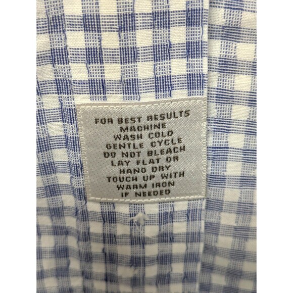 Peter Millar Summer Chambray Shirt Mens Large Blue Check Button Down Long Sleeve - Picture 5 of 9